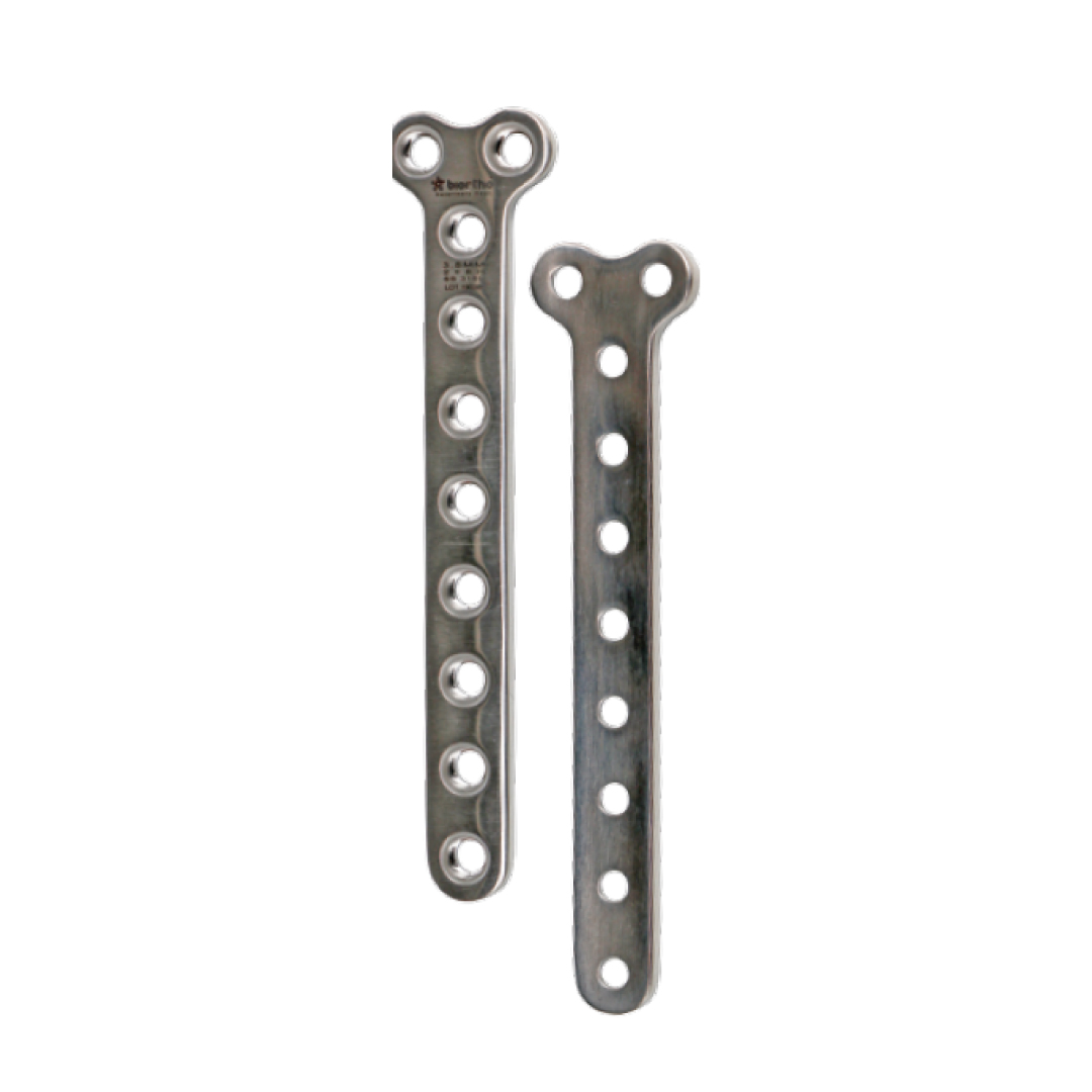 Placa tipo T. CLT-000333 Agujeros 10; 3.5 Ø